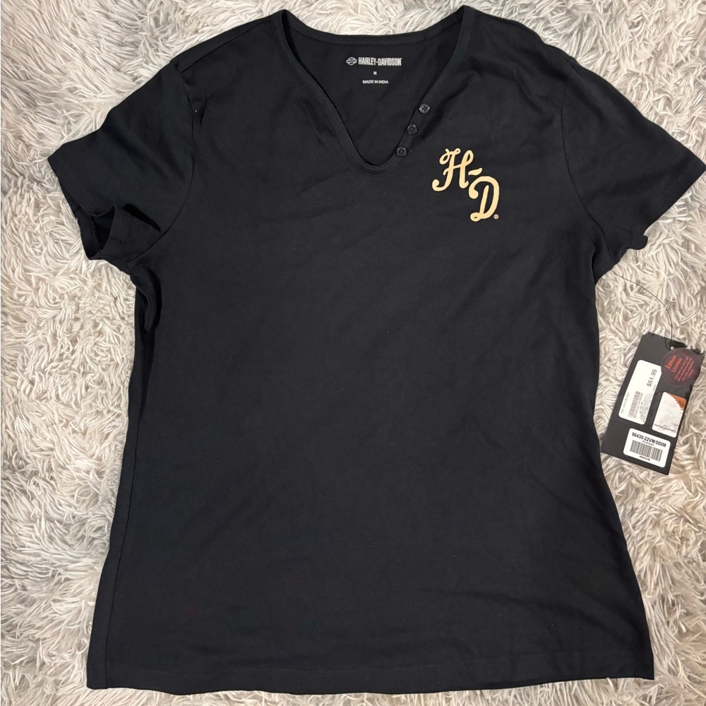NWT Harley-Davidson Black and Gold Women's Tee